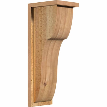 Ekena Millwork Carmel Rough Sawn Corbel w/Backplate, Western Red Cedar, 8"W x 10"D x 26"H COR08X10X26CAR01RWR